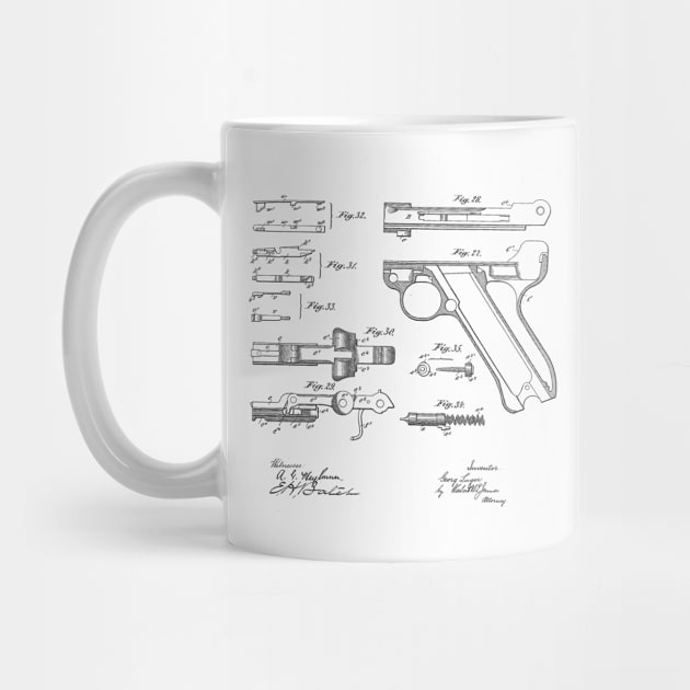 Gun Design Vintage Patent Hand Drawing by TheYoungDesigns